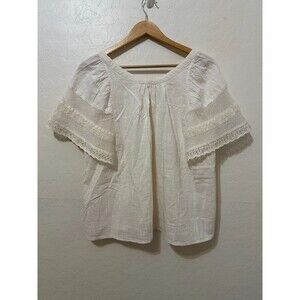 Old Navy Woman Crochet Top Sz L Cottagecore Boho Beachy Lagenlook Western Travel